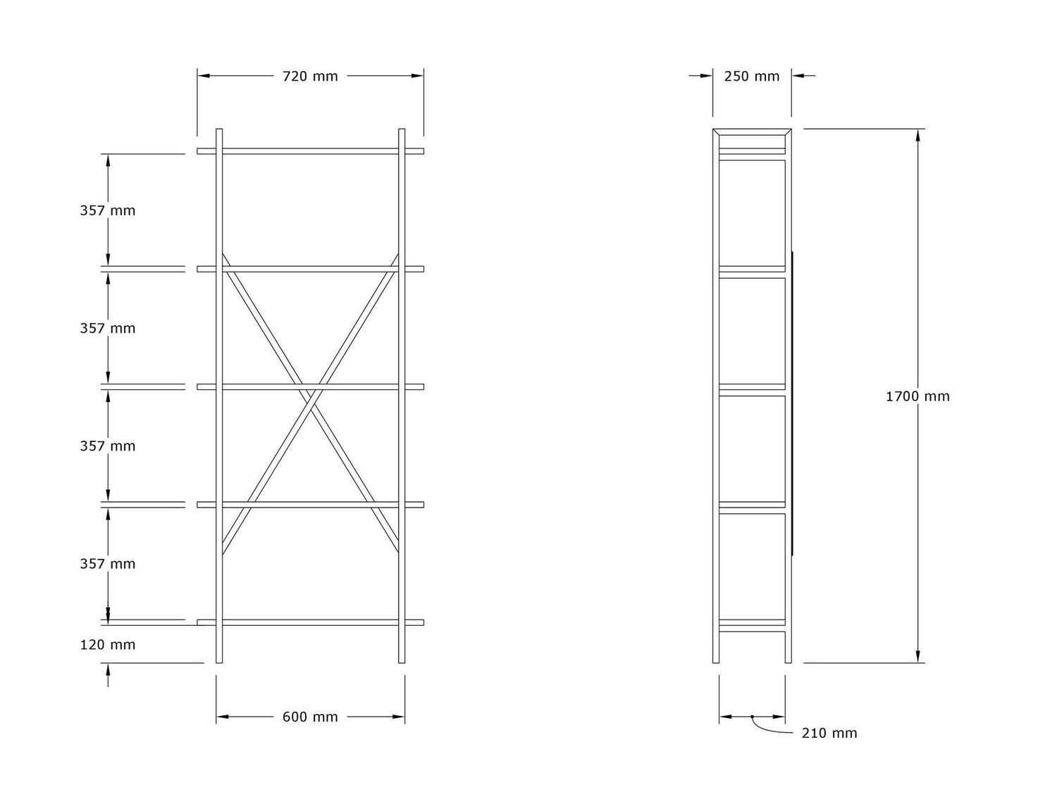 Könyvespolc Kailua 1131