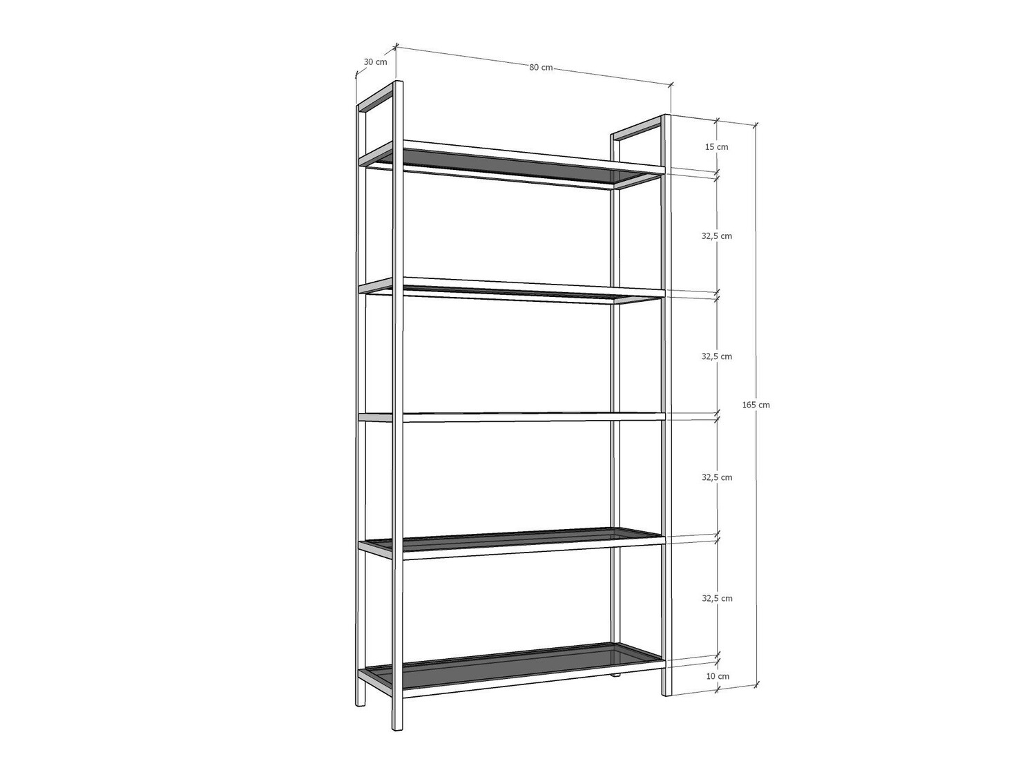 Könyvespolc Kailua 1143