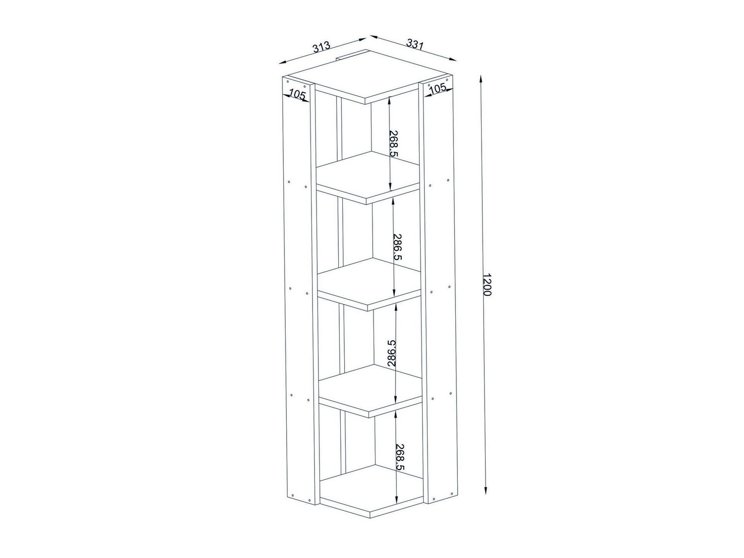 Könyvespolc Kailua 1159