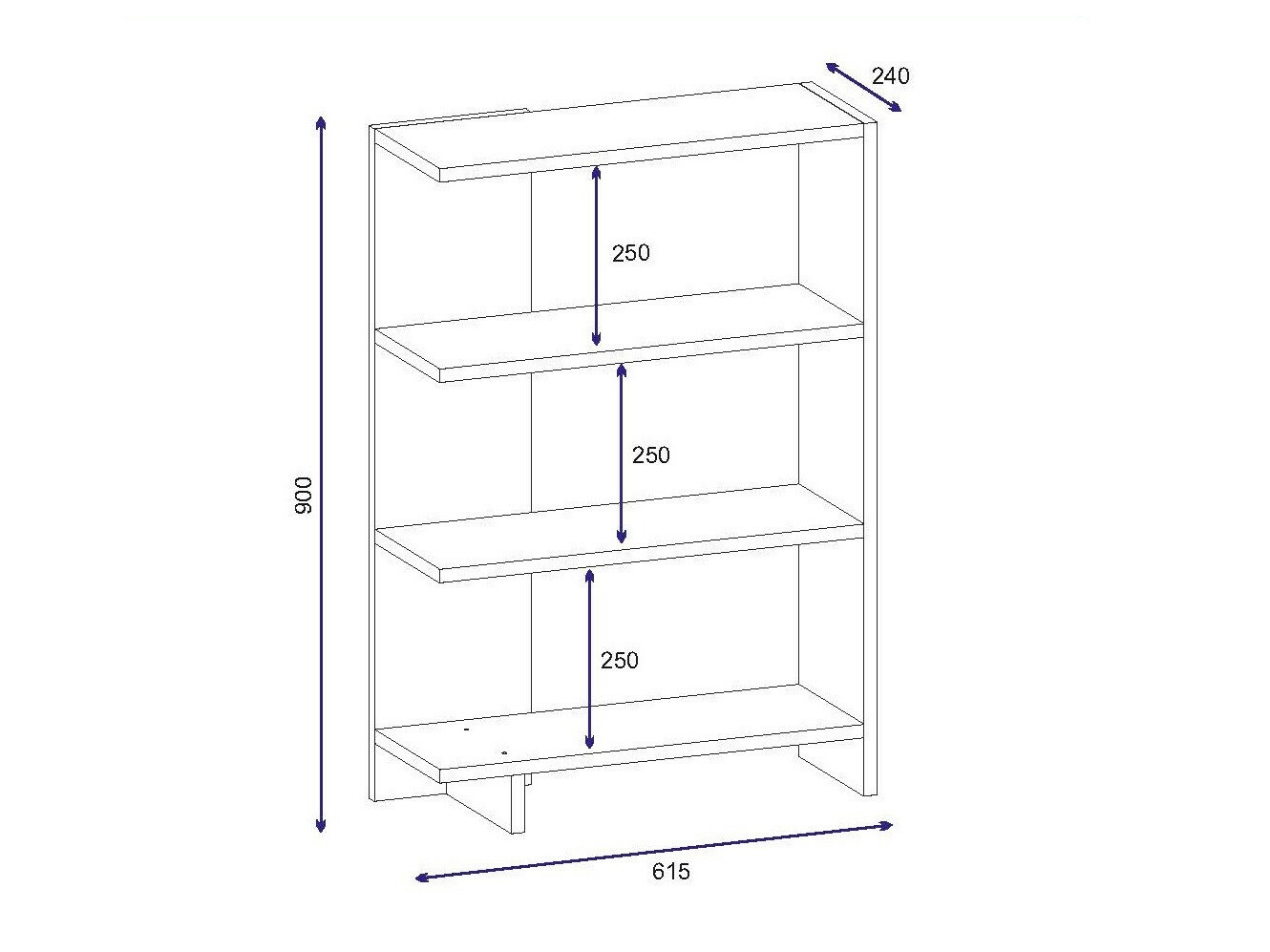 Könyvespolc Kailua 1173