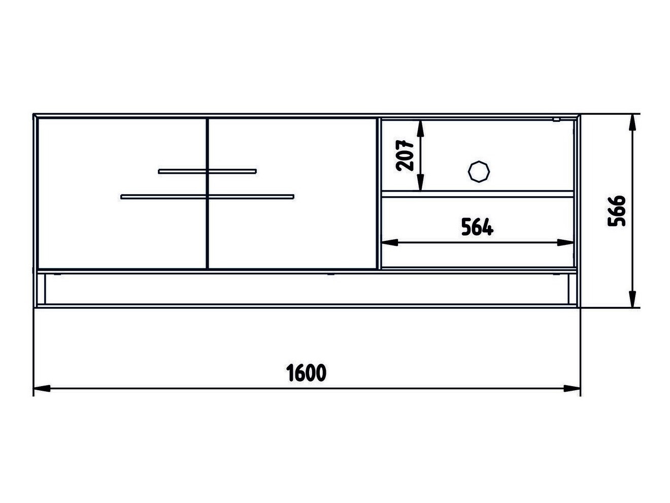 TV-állvány Kailua 1169 (Aranysárga + Fehér márvány)