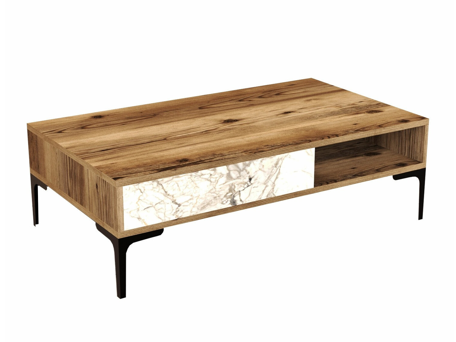 Dohányzóasztal Kailua 1239 (Dió + Fehér márvány)