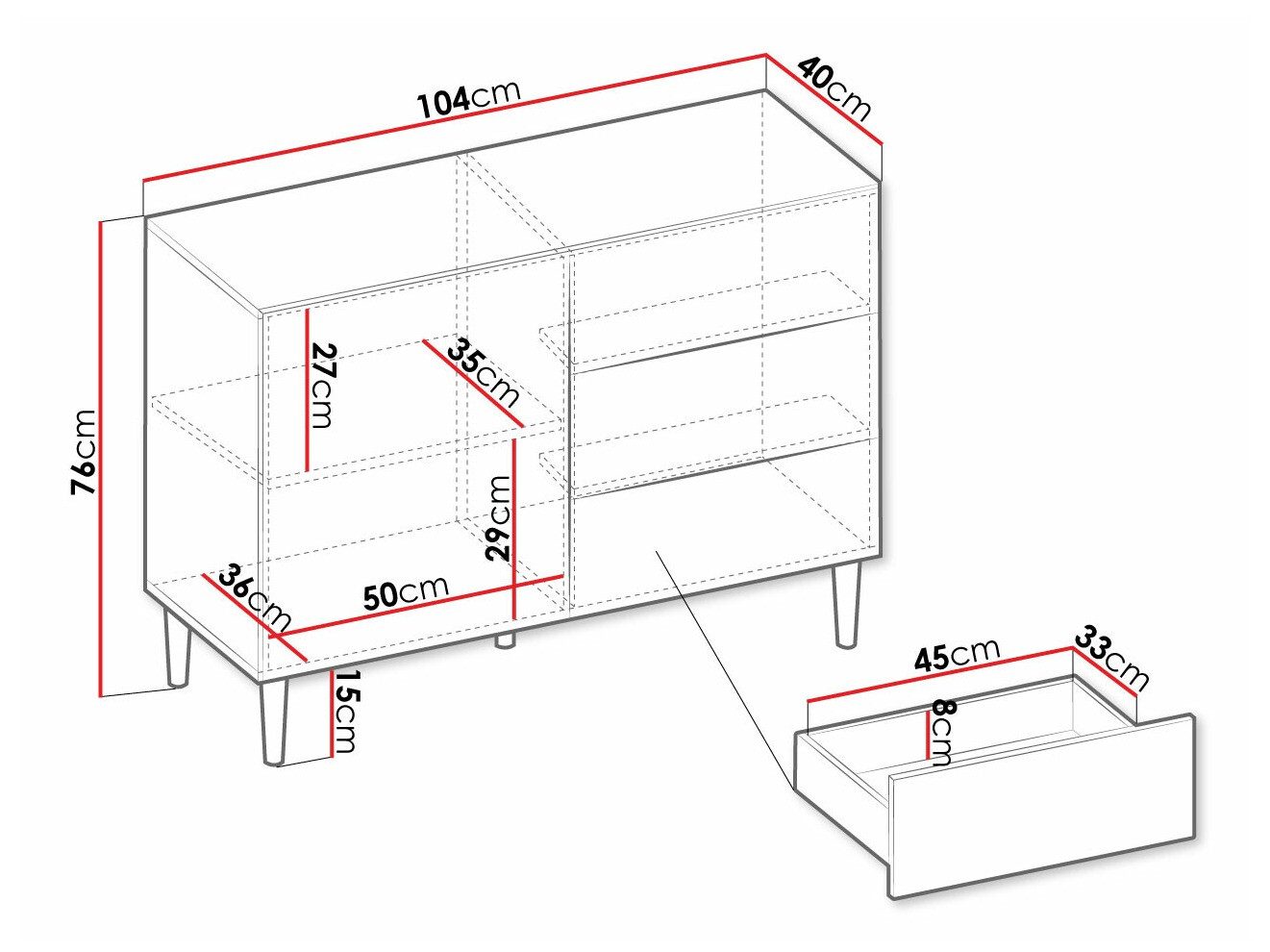 Komód Comfivo Mavmono 100 (Fehér)