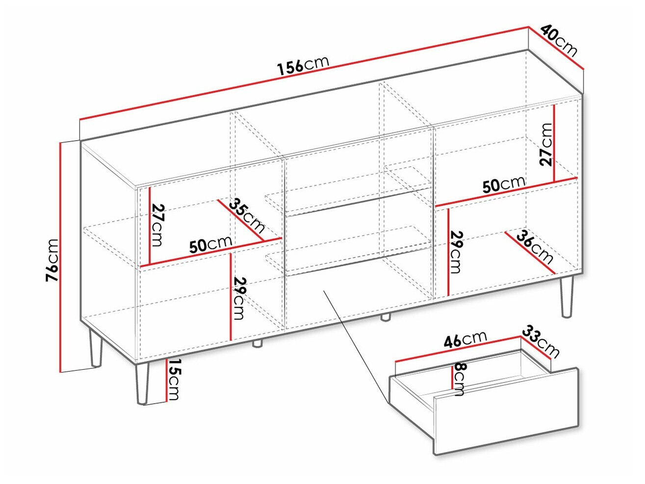 Komód Comfivo Mavmono 101 (Fehér)