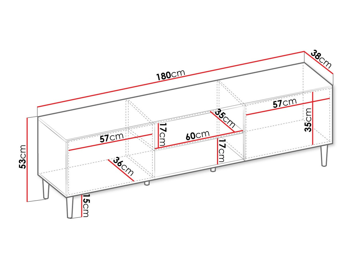 TV-állvány Comfivo Mavmono 106 (Fekete)