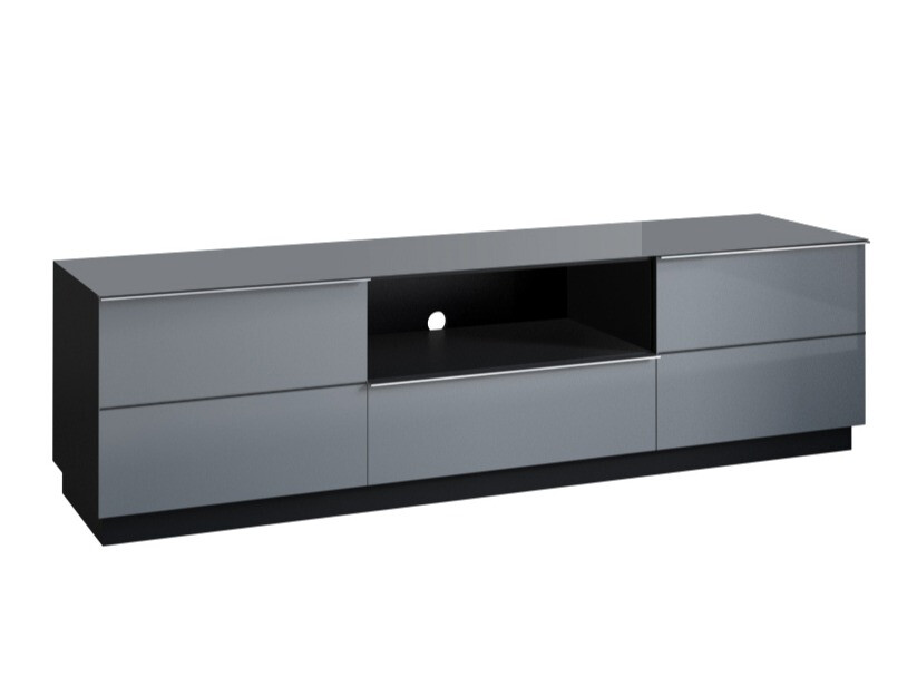 TV-állvány Fervese 111 (Fekete + Fényes szürke)