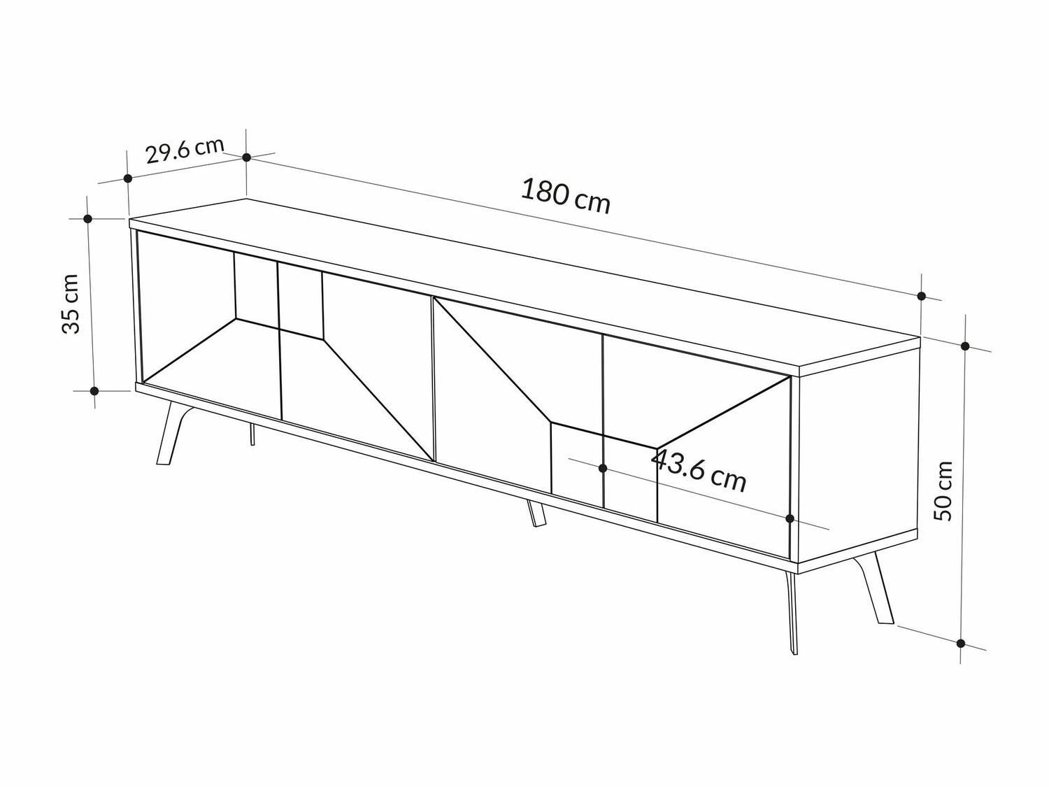 TV-állvány Kailua 1237 (Világosbarna)