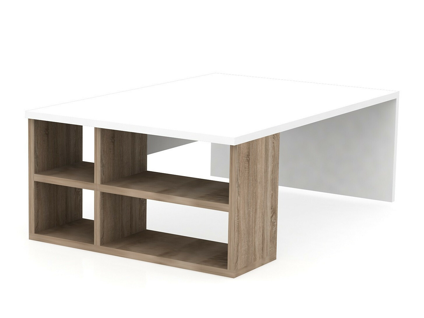 Dohányzóasztal Kailua 1265 (Fehér + Világos fa)