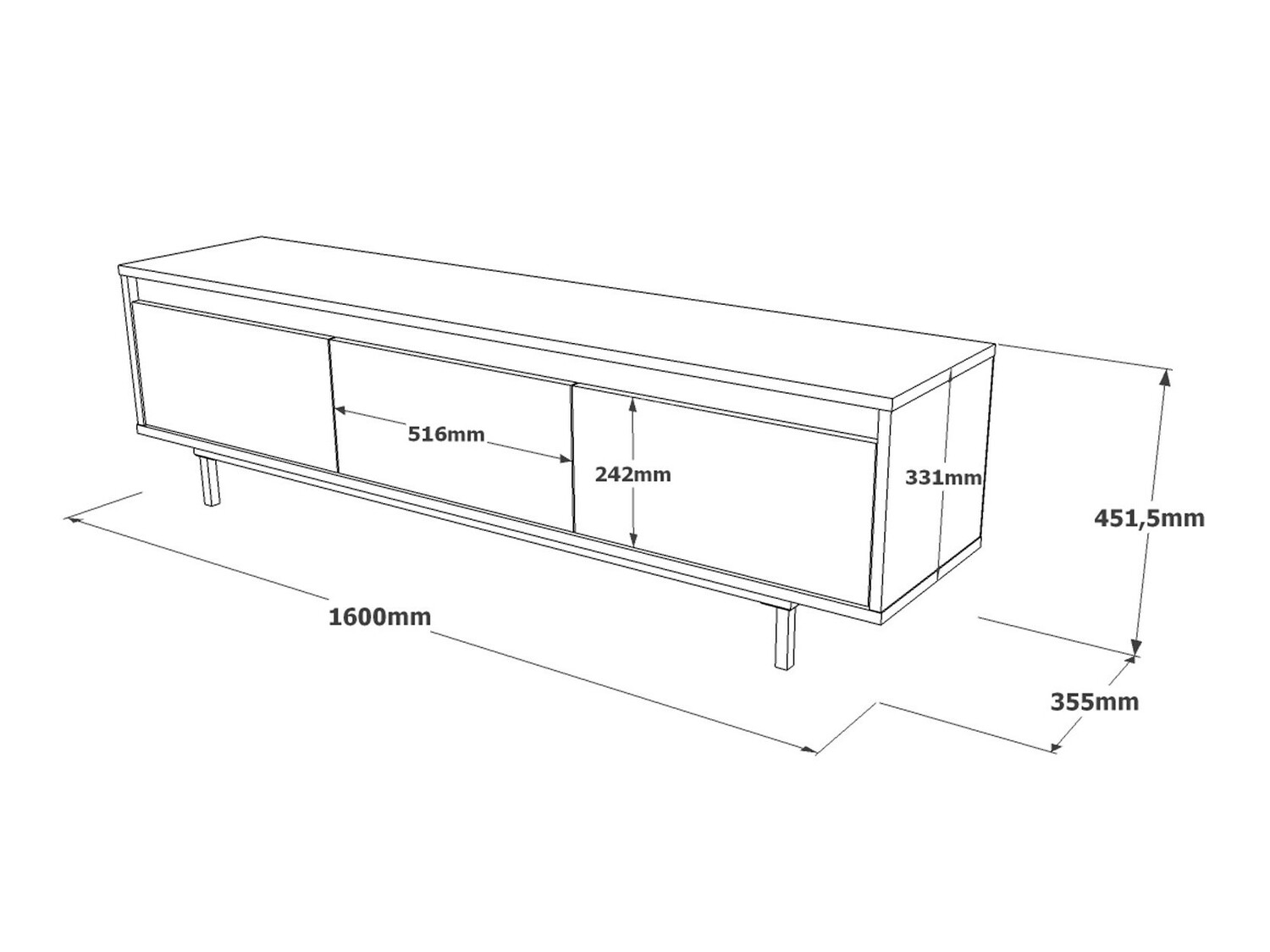 TV-állvány Kailua 1251 (Szürke)