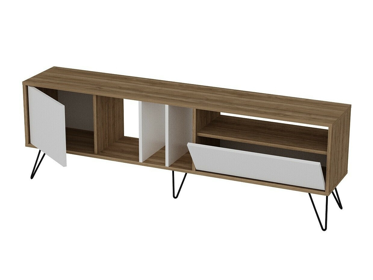 TV-állvány Kailua 1276 (Fehér + Dió)