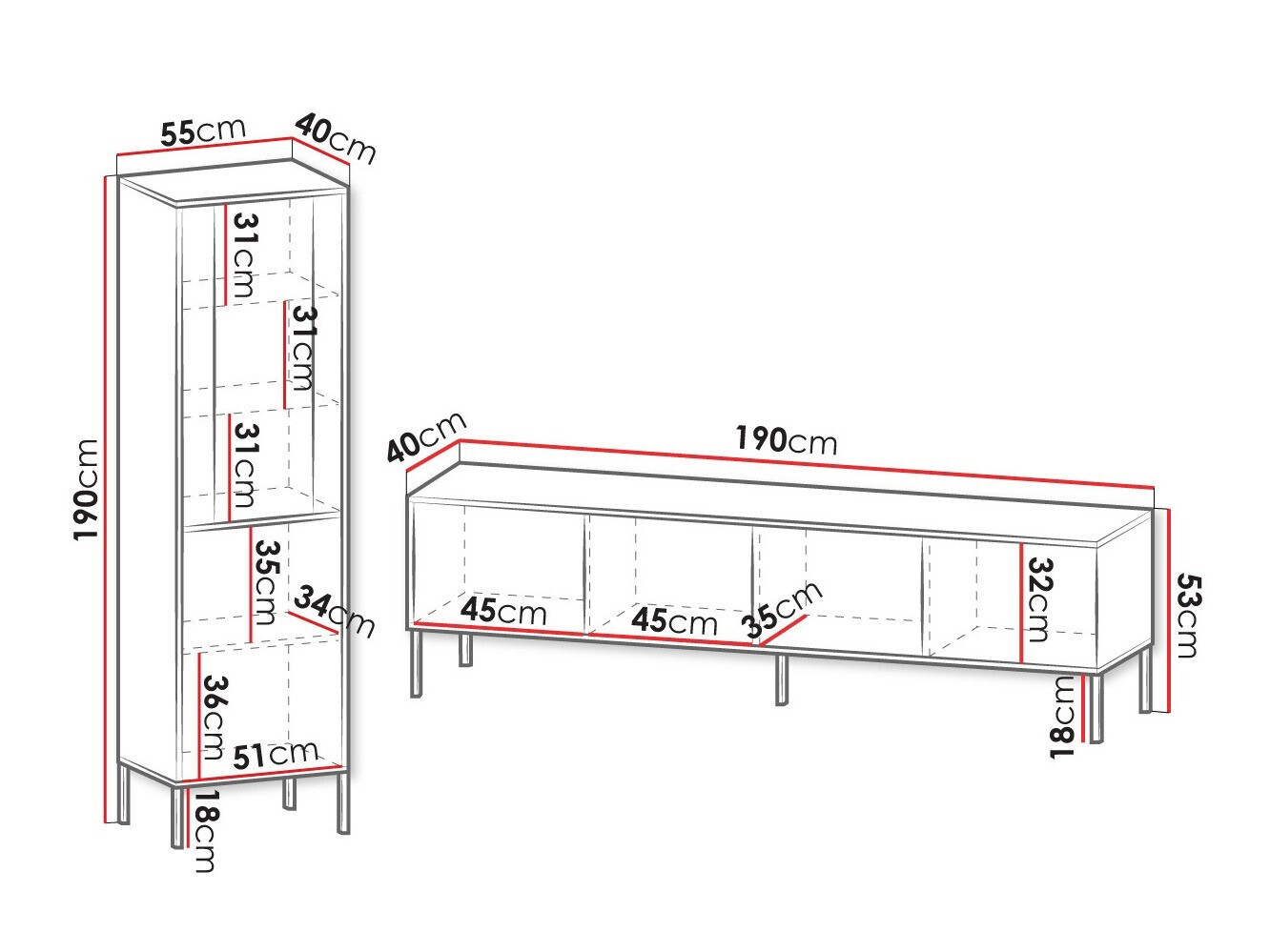 Nappali szett Verteni 108 (Fekete)