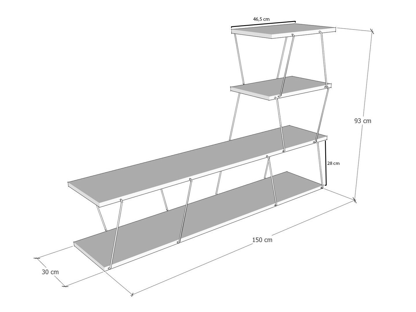 TV-állvány Kailua 1335 (Fehér)