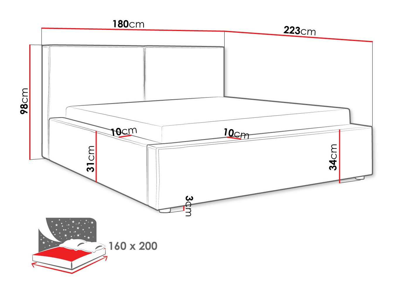 Ágy TrendyNest Pelagia (Manila 02)