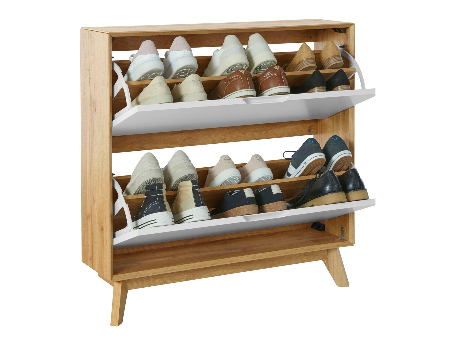 Cipőtároló Dorvou 106 (Fehér + Tölgy)
