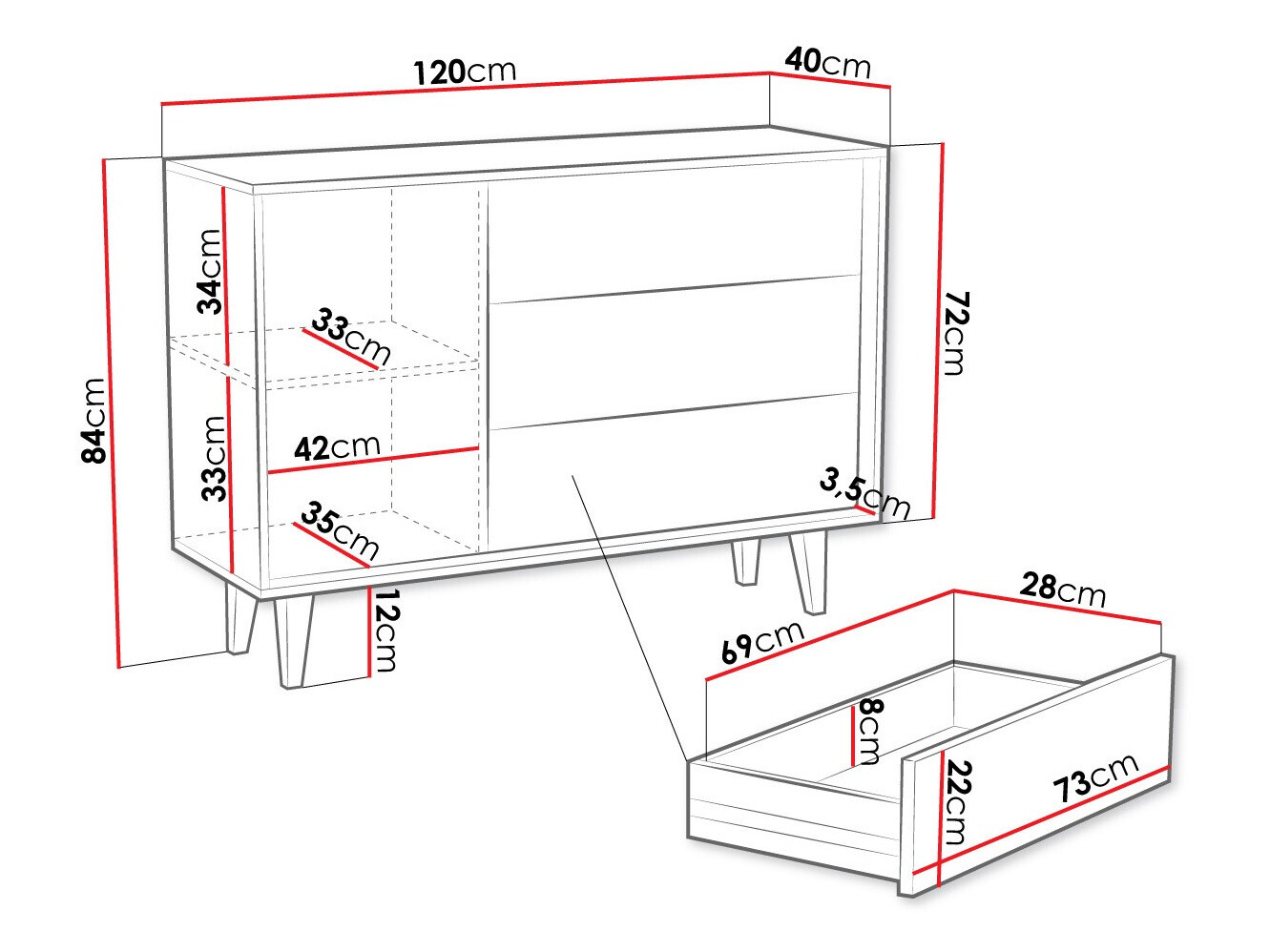 Komód Comfivo Romtori 100