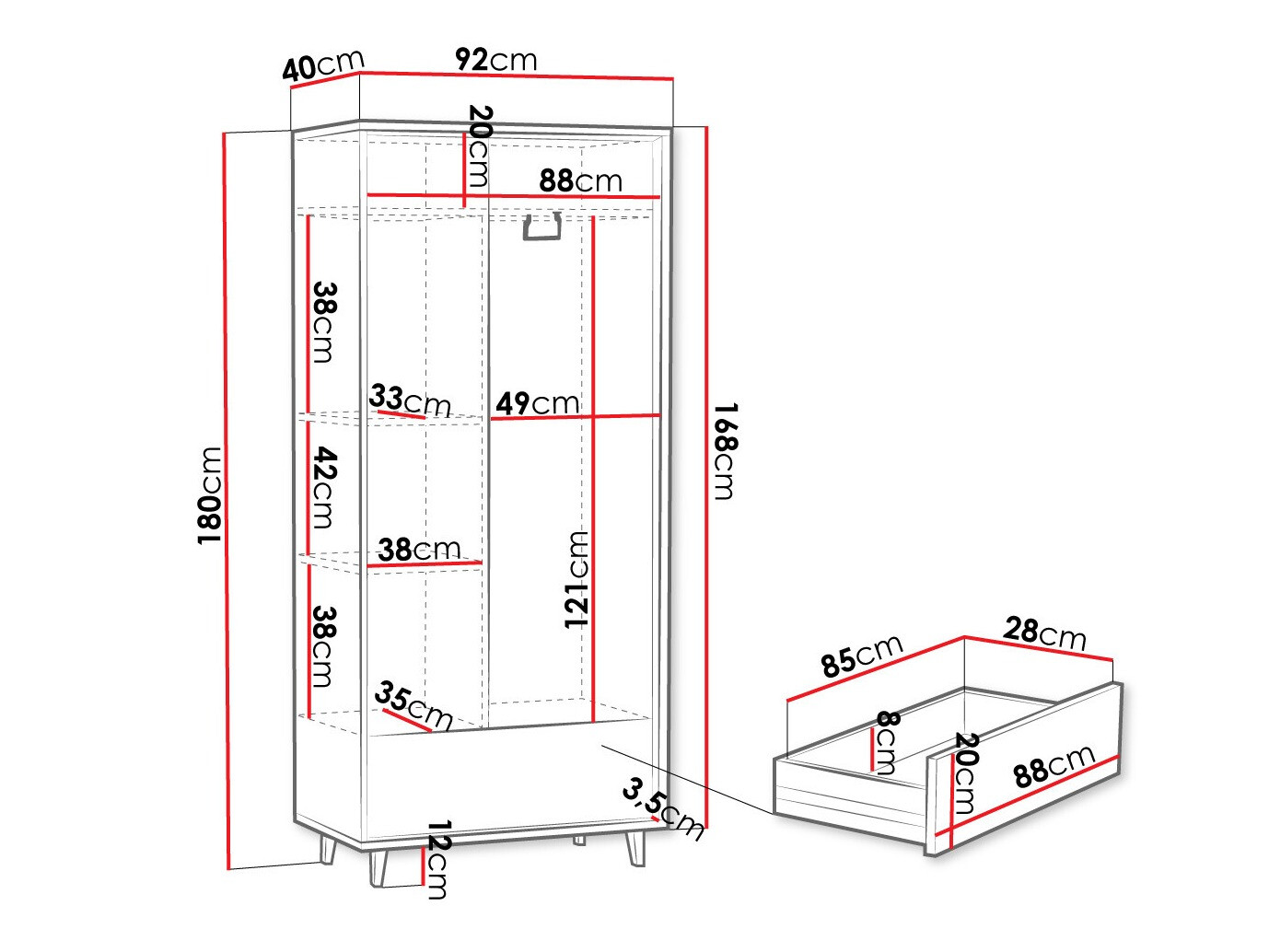Gardróbszekrény Comfivo Romtori