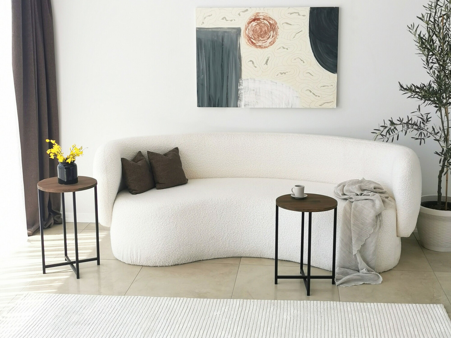 Oldalsó asztalok szett Kailua 1625 (Fekete + Dió)