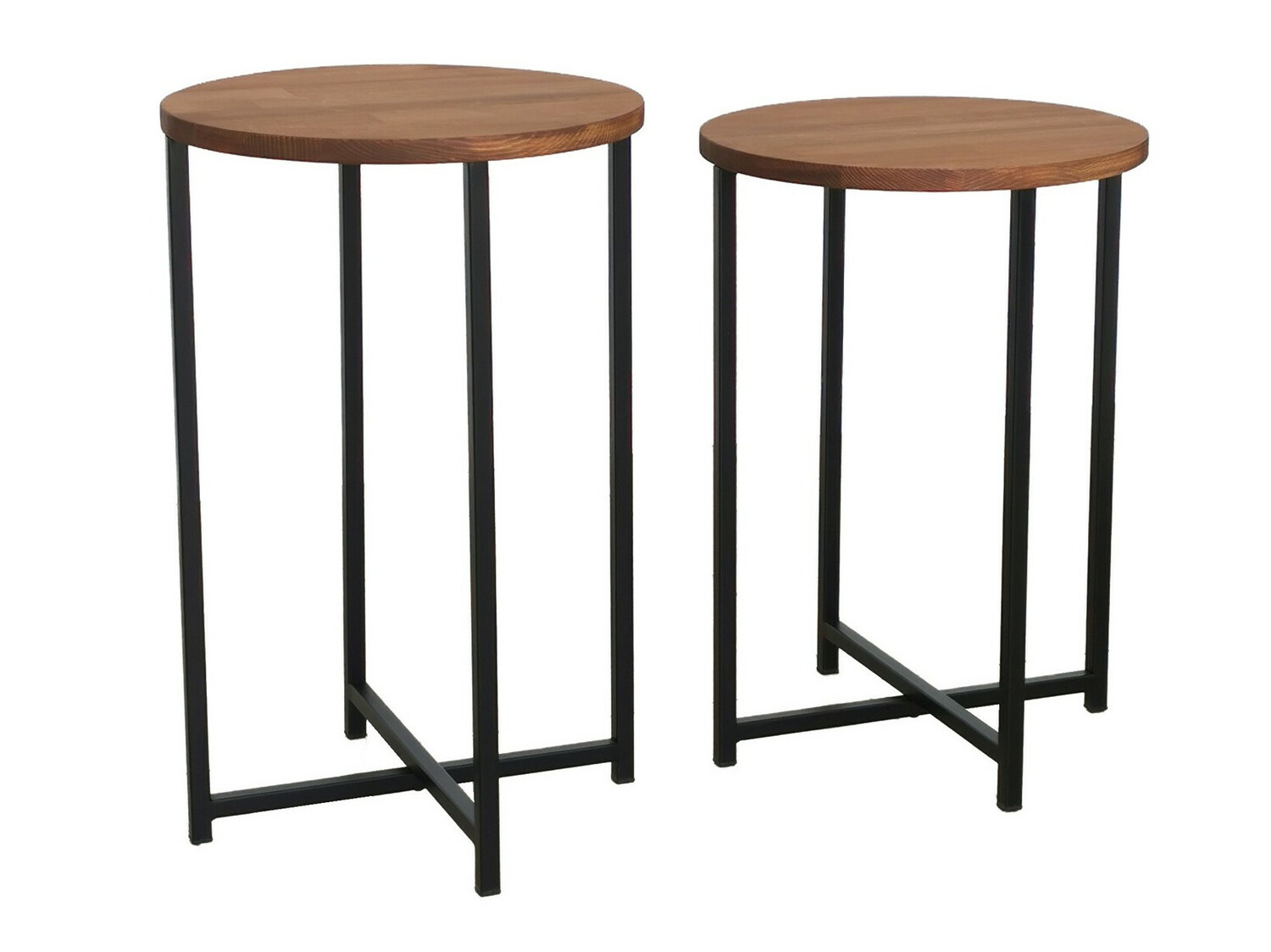 Oldalsó asztalok szett Kailua 1625 (Fekete + Tölgy)