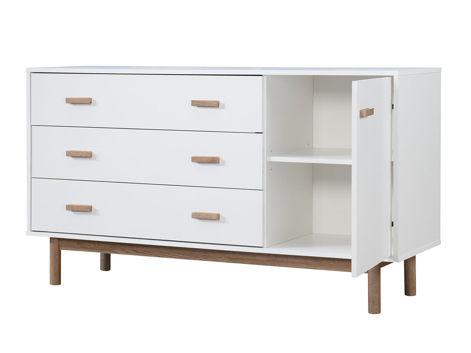 Komód Nolcalu 100 (Fehér + Tölgy)