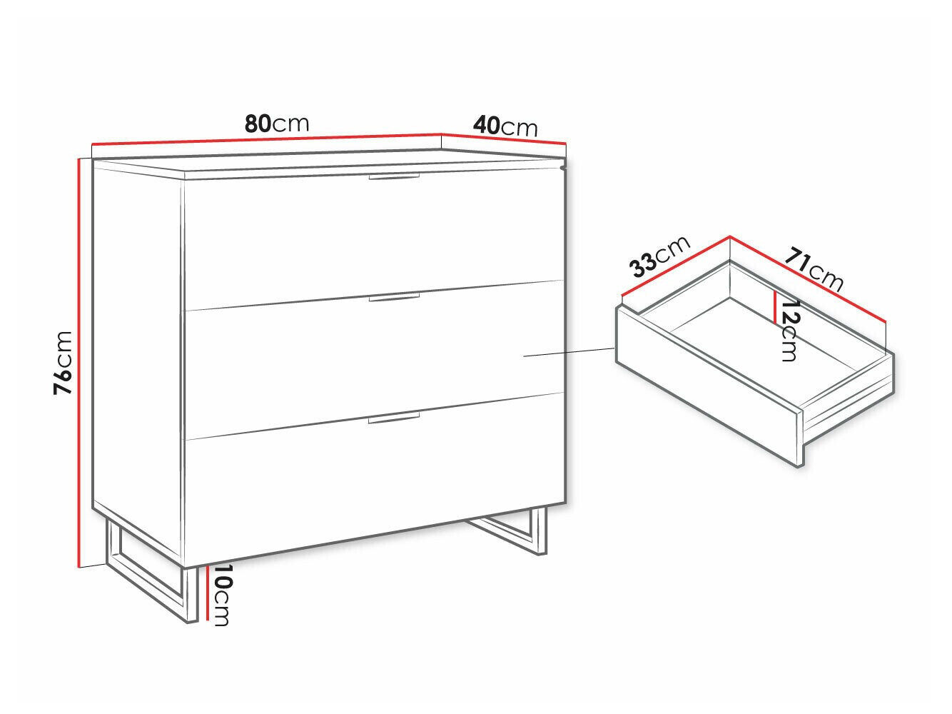 Komód Sarasota 177 (Fehér)