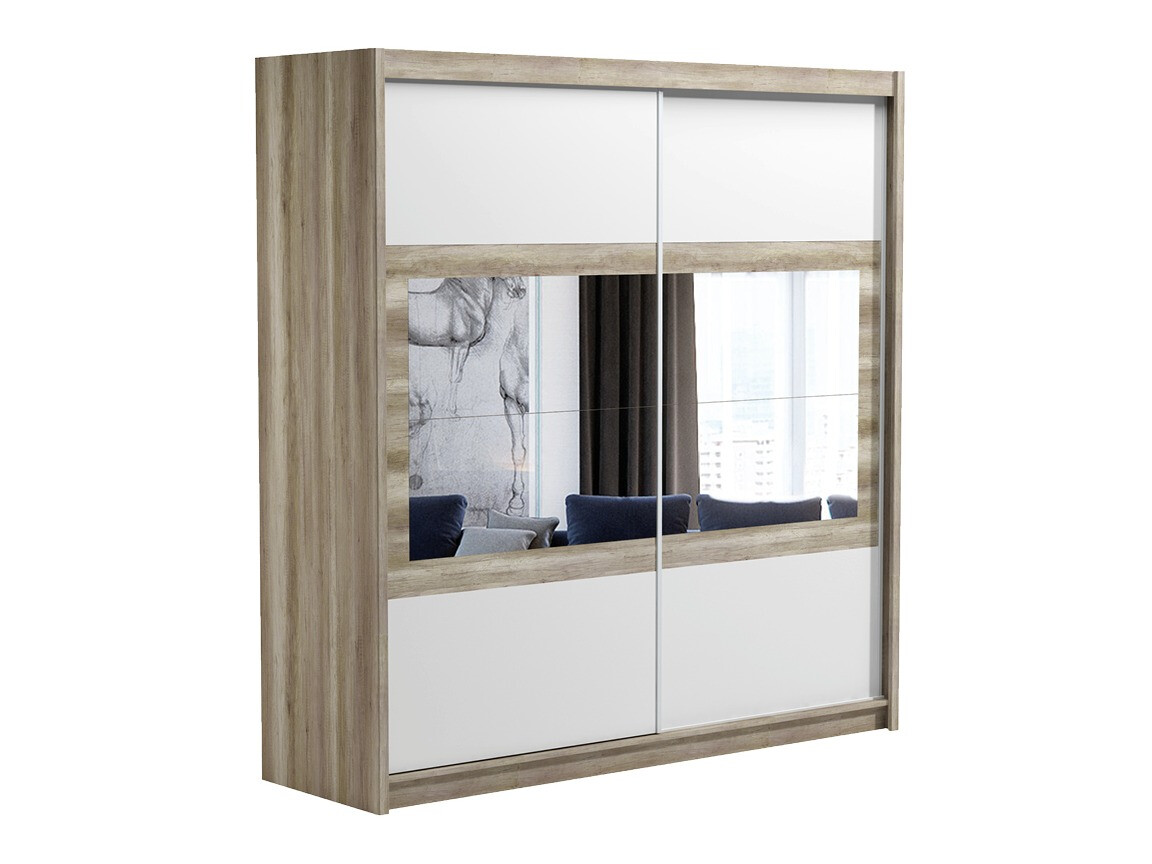 Gardróbszekrény Honolulu 108 (Fehér + Canyon tölgy)