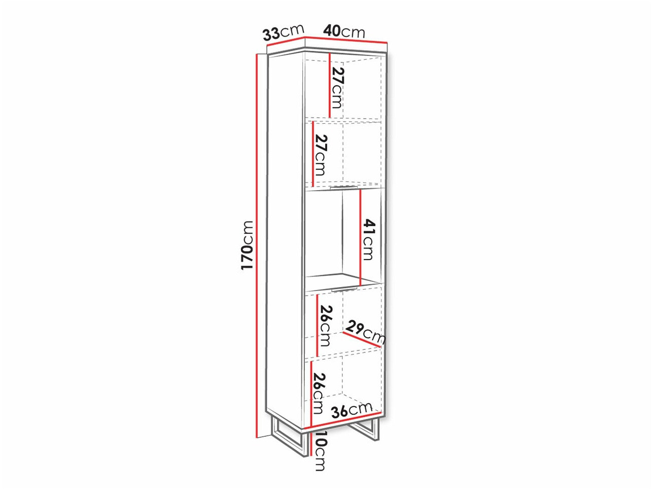 Könyvespolc Sarasota 183 (Fehér)