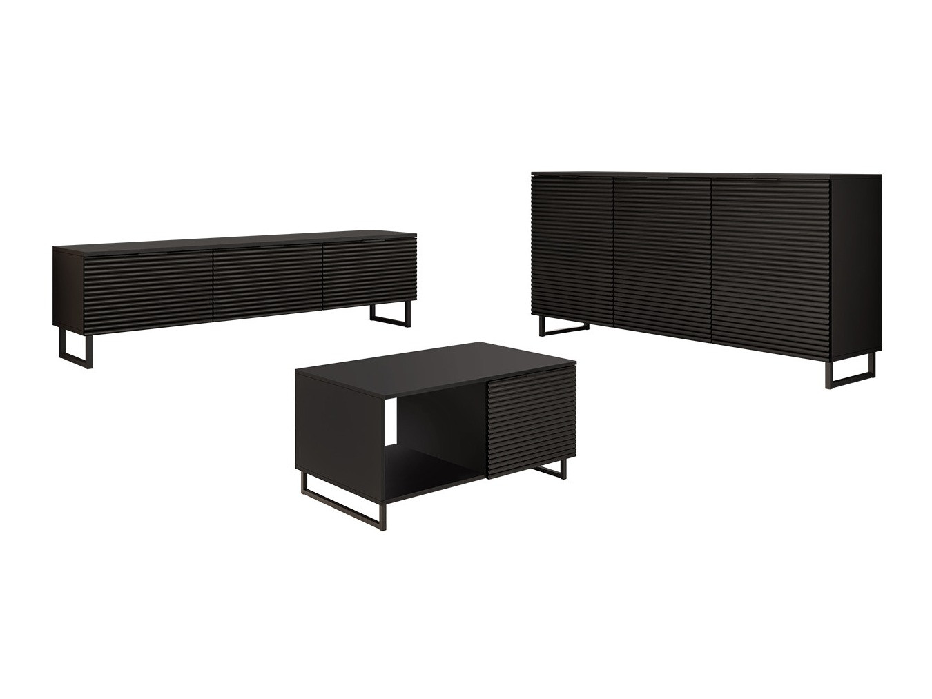 Nappali szett Sarasota 185 (Fekete + Grafit)