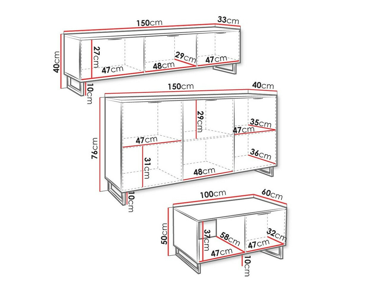 Nappali szett Sarasota 185 (Fekete + Grafit)