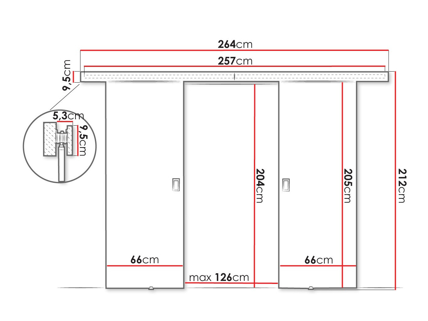 Tolóajtók Dover 198 (Sonoma tölgy)