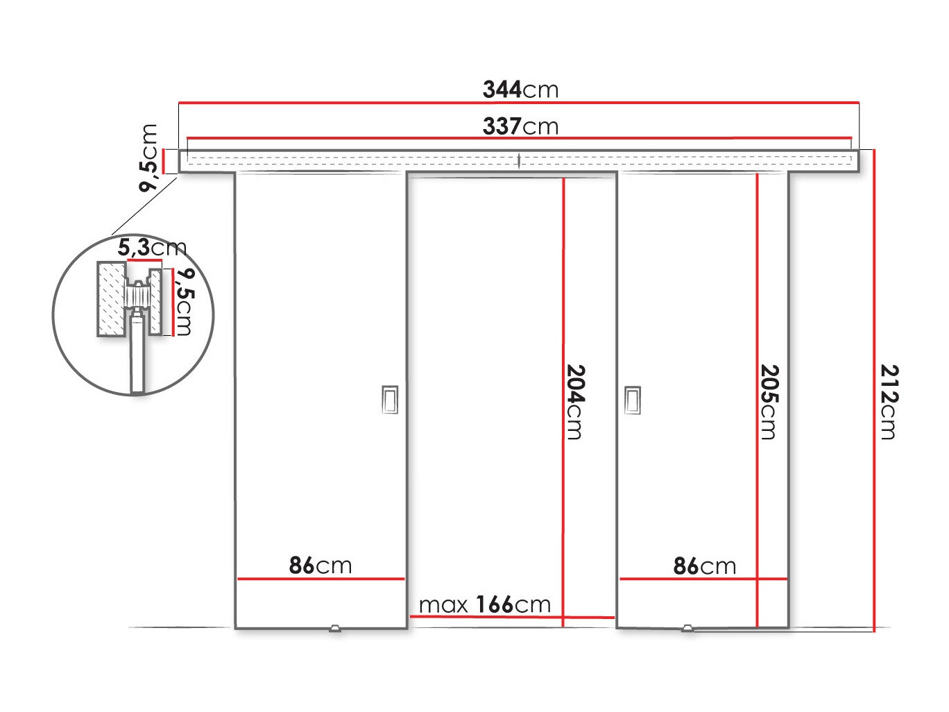 Tolóajtók Dover 200 (Craft tölgy)