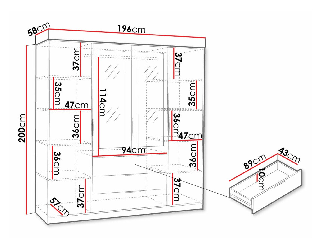 Gardróbszekrény Ophdome 105