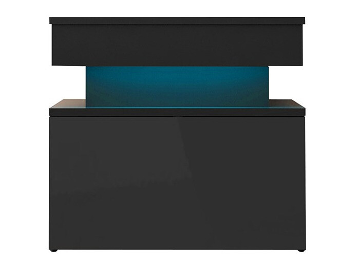 Éjjeliszekrény Monfero (Fekete + Fényes fekete)