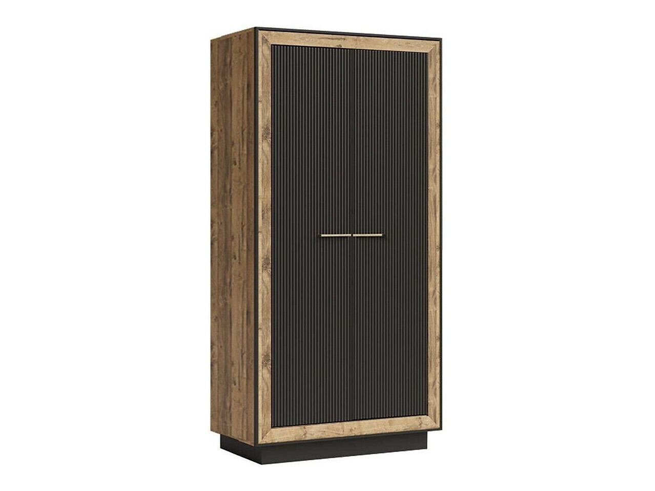 Gardróbszekrény Reno H100 (Sötét tölgy + Fekete)