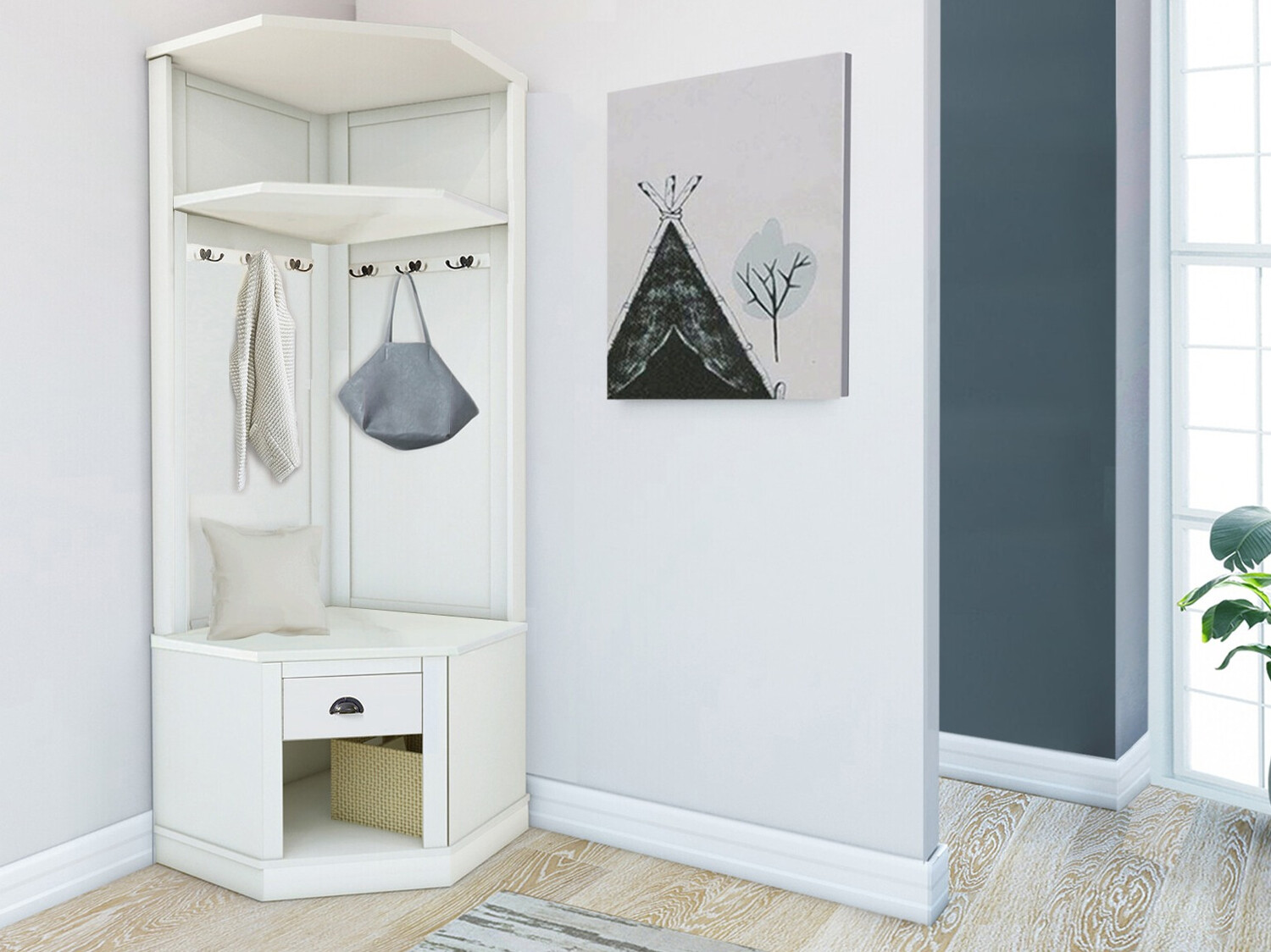 Előszoba garnitúra Etviri 108 (Fehér)