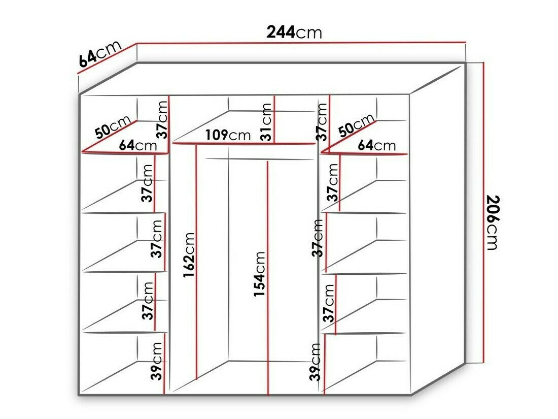 Gardróbszekrény Murrieta 174