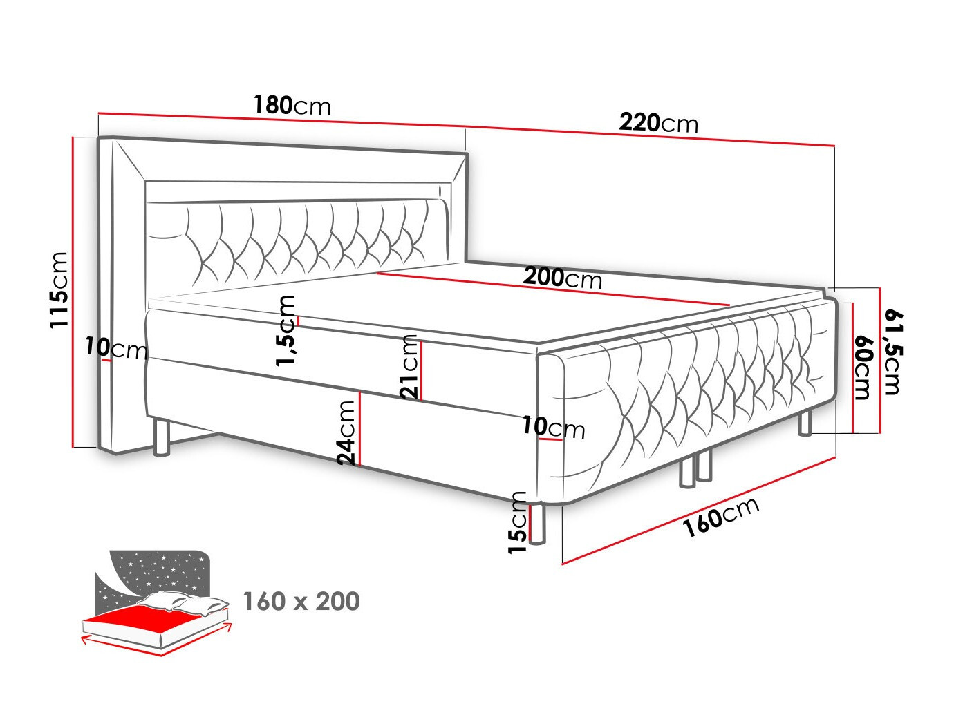Kontinentális ágy Aura I