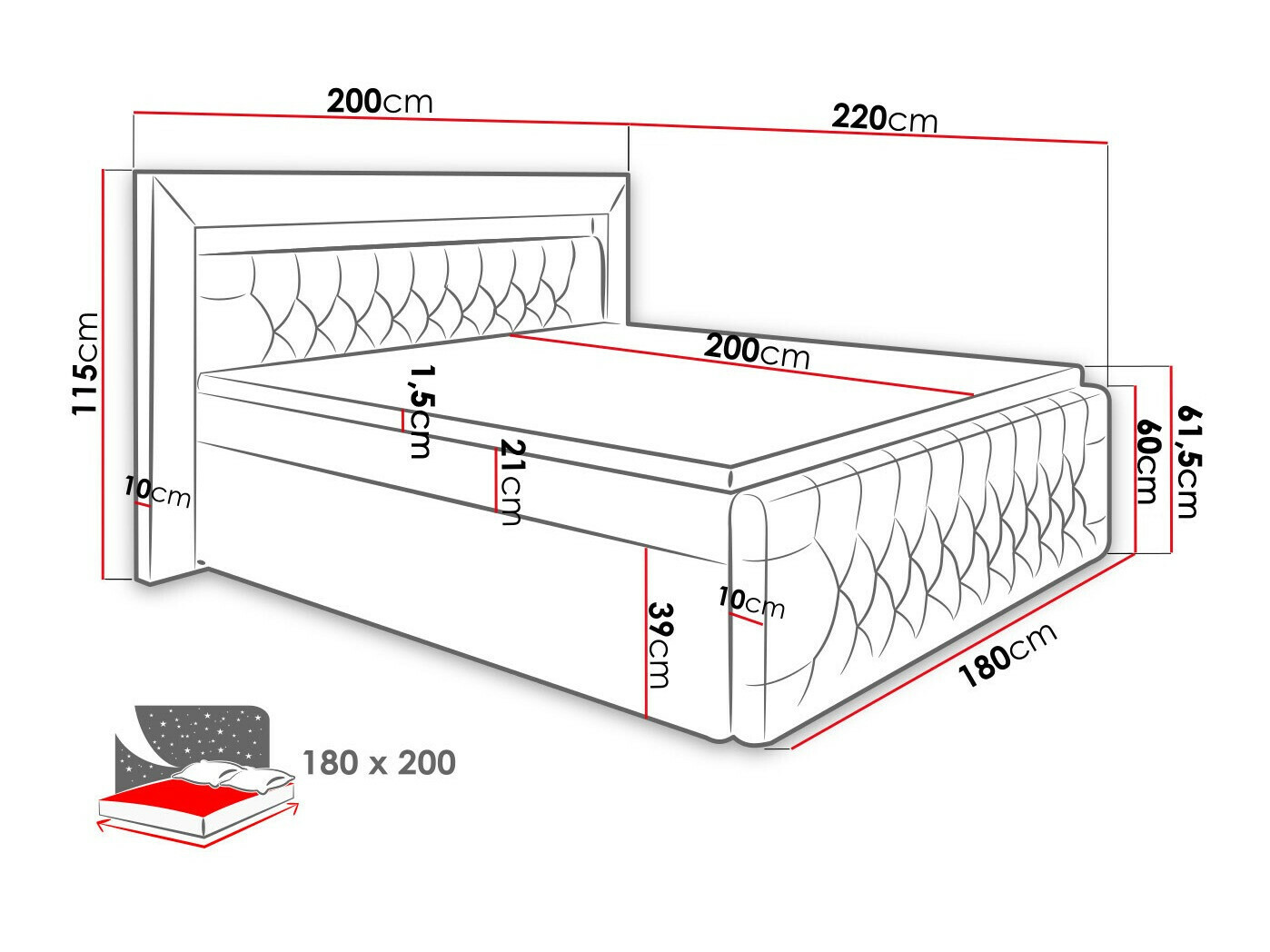 Kontinentális ágy Nashville 123