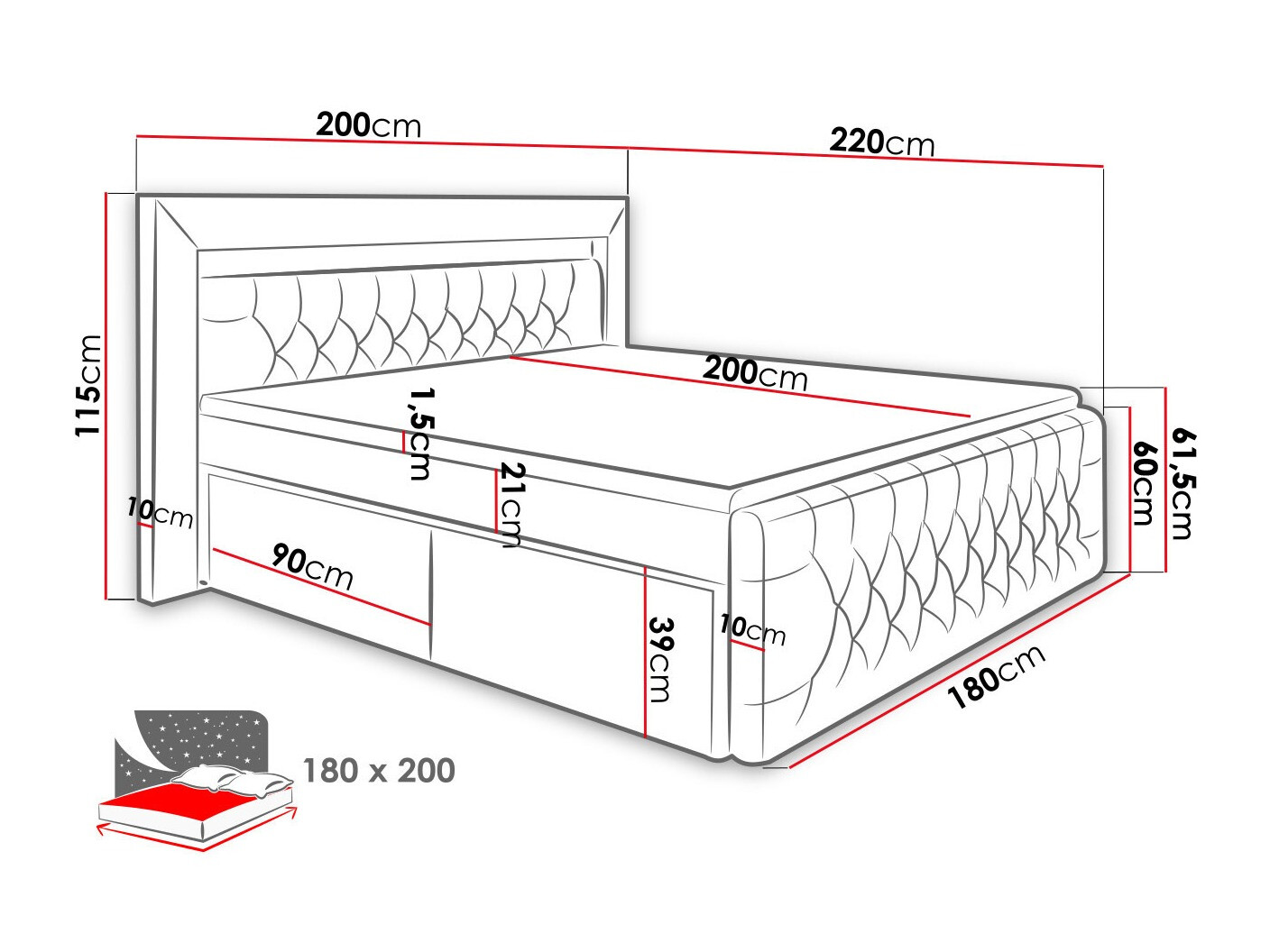 Kontinentális ágy Nashville 131