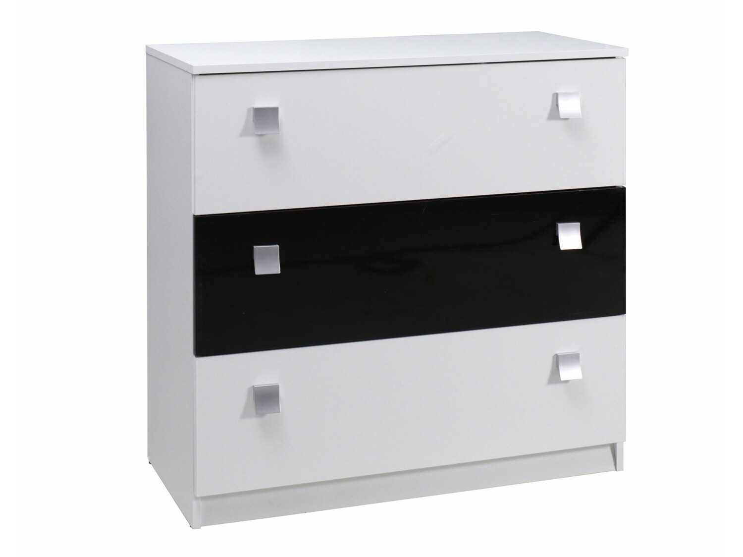 Komód Murrieta 109 (Fehér + Fényes fekete)