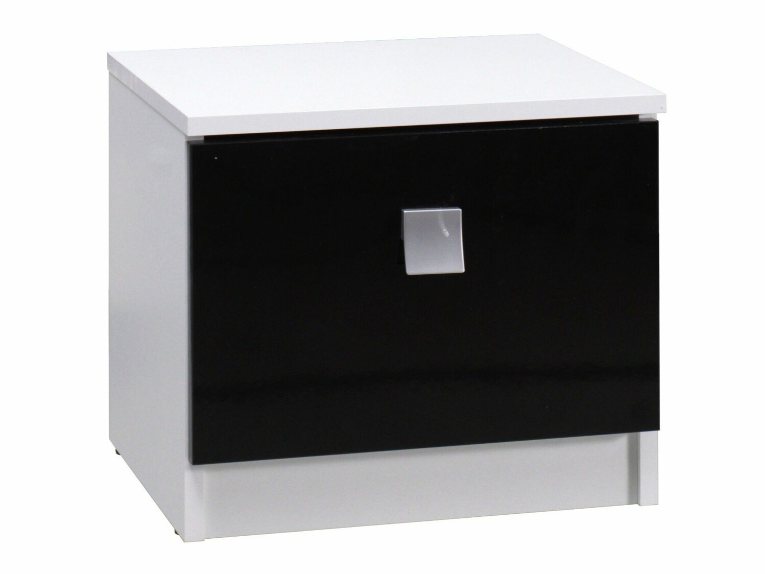 Éjjeliszekrény Murrieta 111 (Fényes fehér + Fényes fekete)