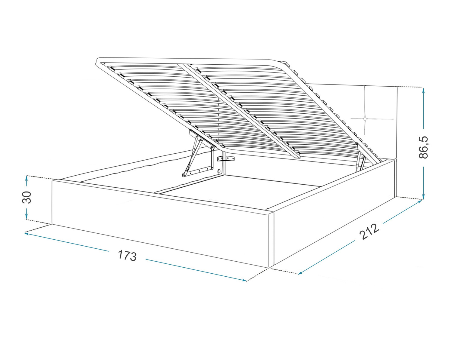 Ágy Fairfield 106 (Fekete)