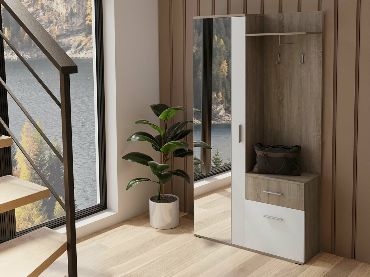 Előszoba garnitúra Stanton 103 (Triufel + Fehér)