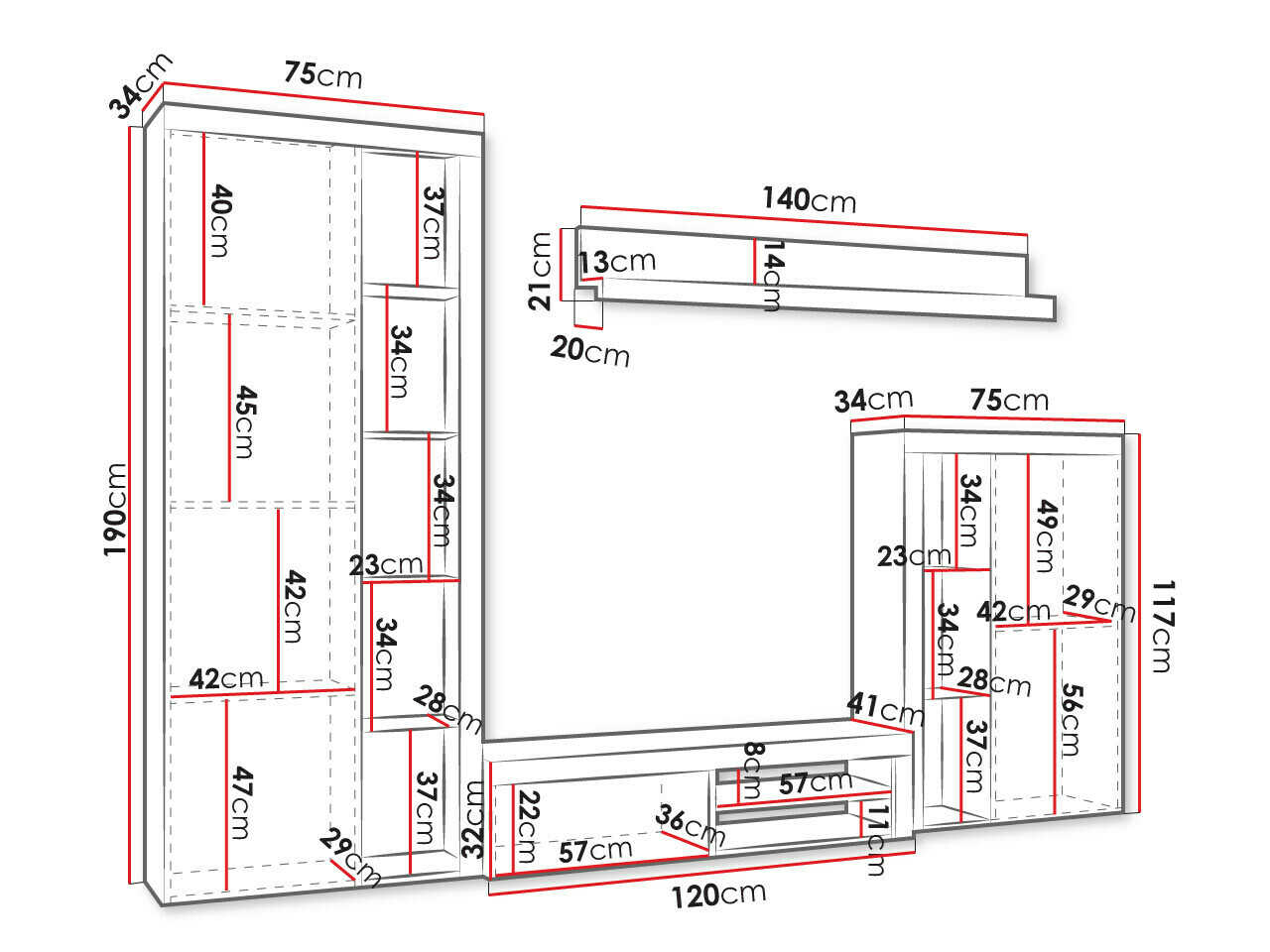 Nappali szett Tucson 103 (Fehér)