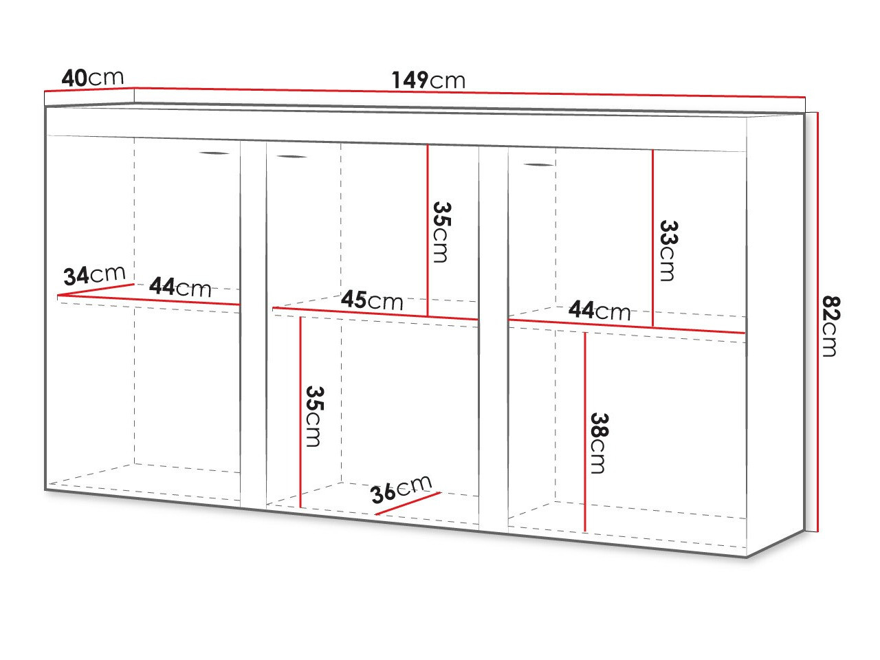 Szekrény Tucson 121 (Fehér)