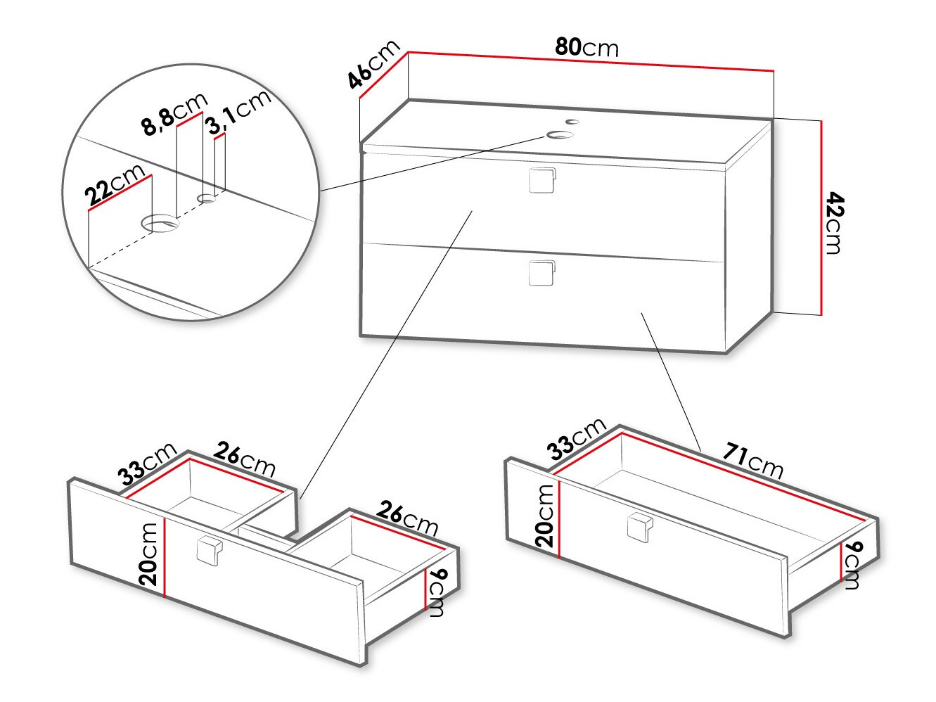 Fali szekrény mosdónak Orlvera 102 (Fehér)