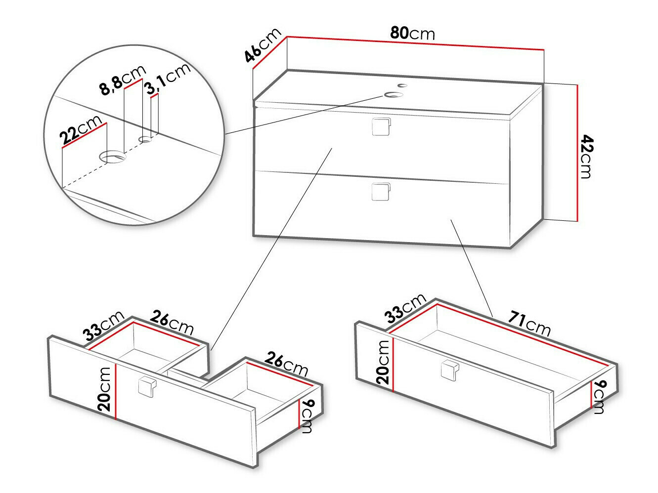Fali szekrény mosdónak Orlvera 102 (Szürke)