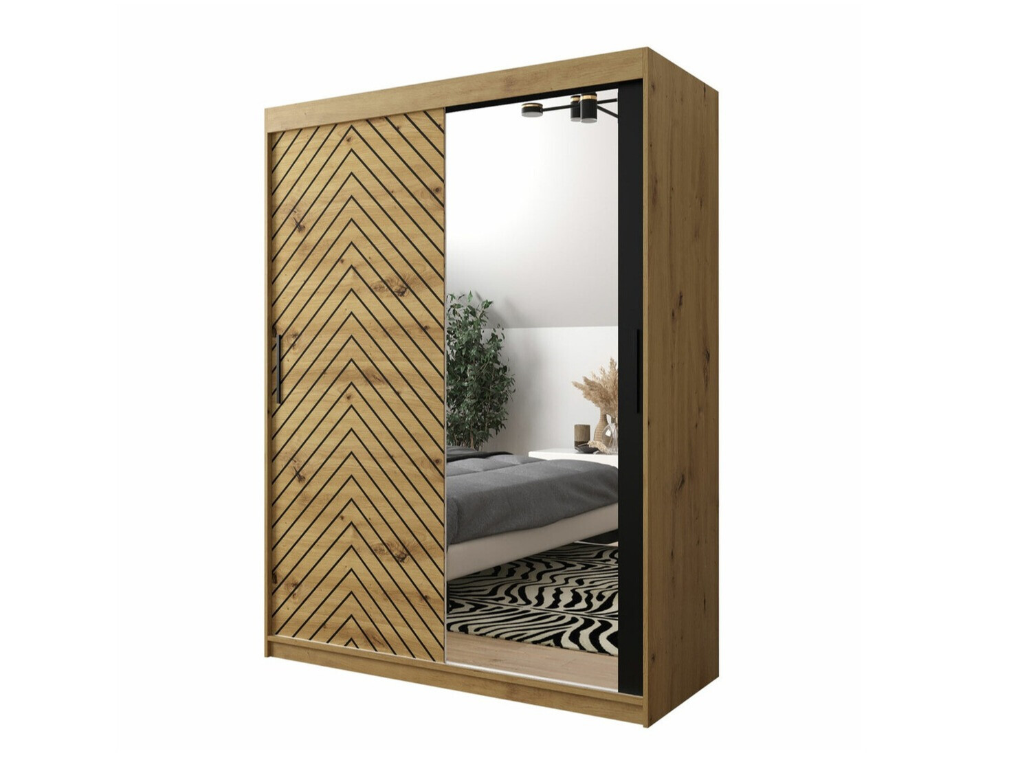 Gardróbszekrény Hartford 311 (Artisan tölgy + Fekete)