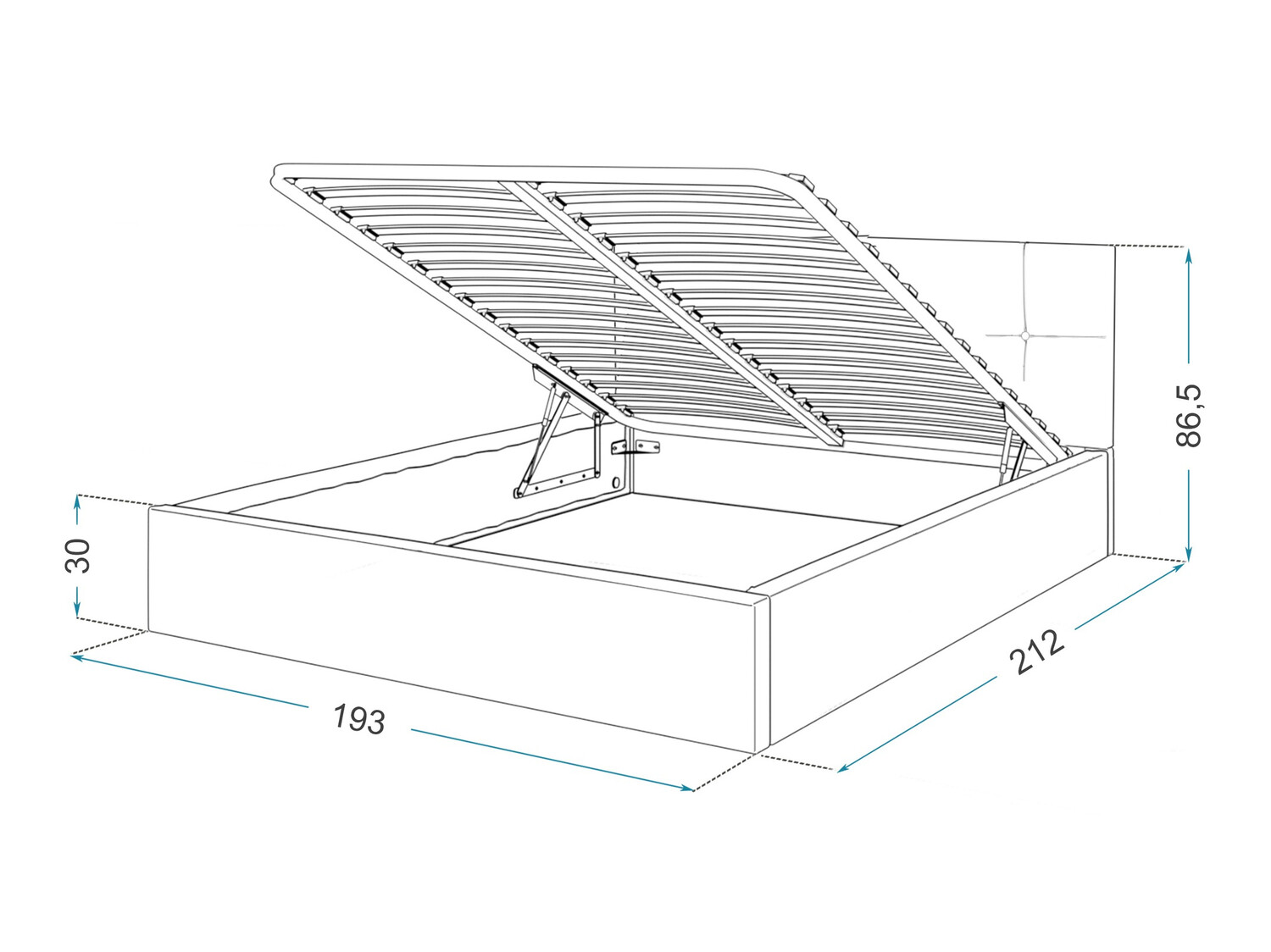 Ágy Fairfield 107 (Szürke)