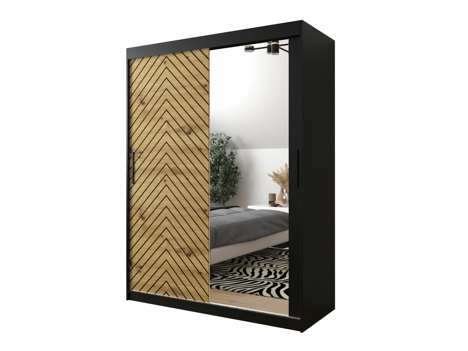 Gardróbszekrény Hartford 311 (Fekete + Artisan tölgy)