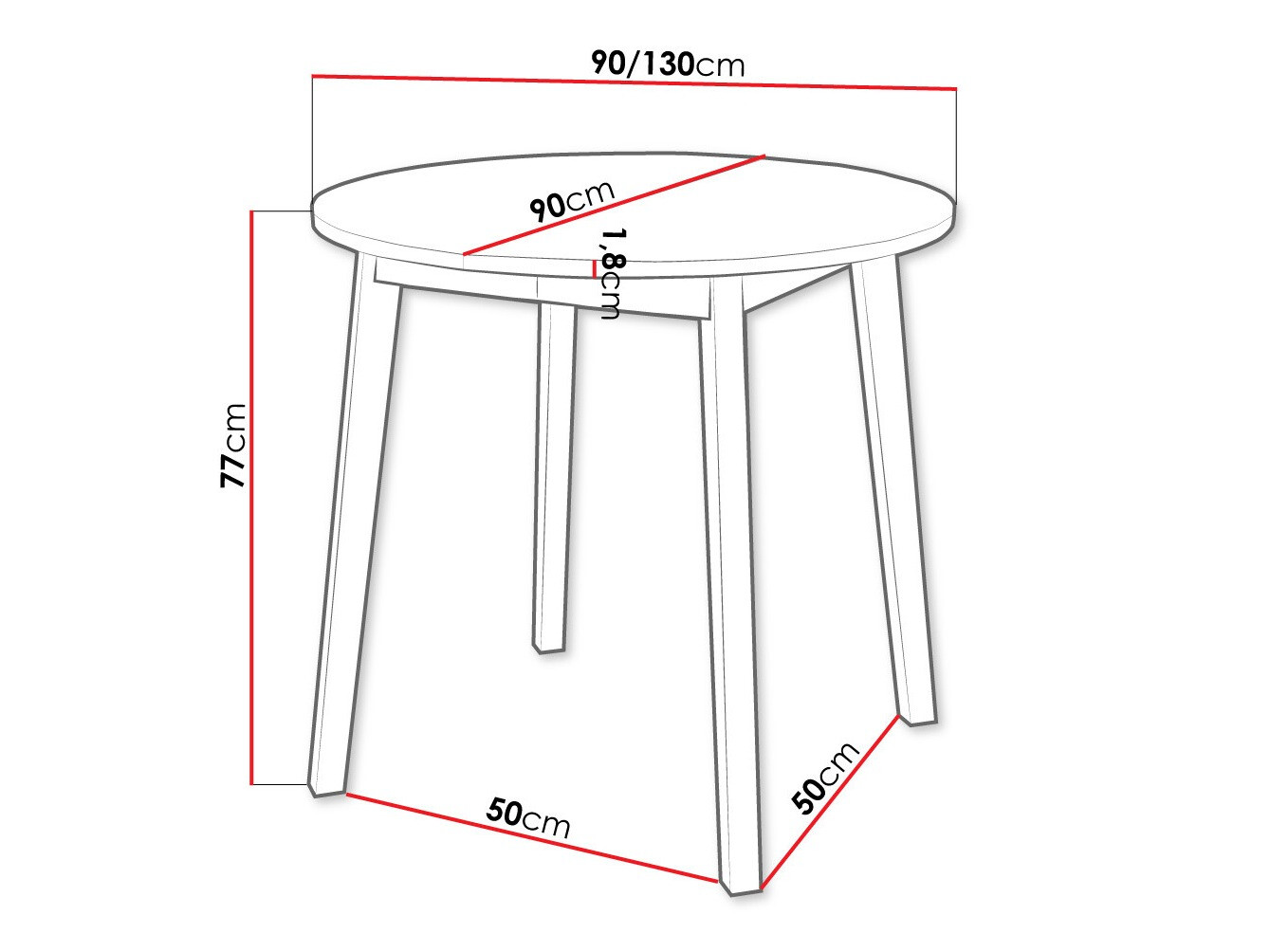 Asztal Edmond 112 (Fehér + Fekete)